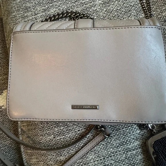 Rebecca Minkoff Cheveron Quilted Love Gray Crossbody Bag - Picture 4 of 5